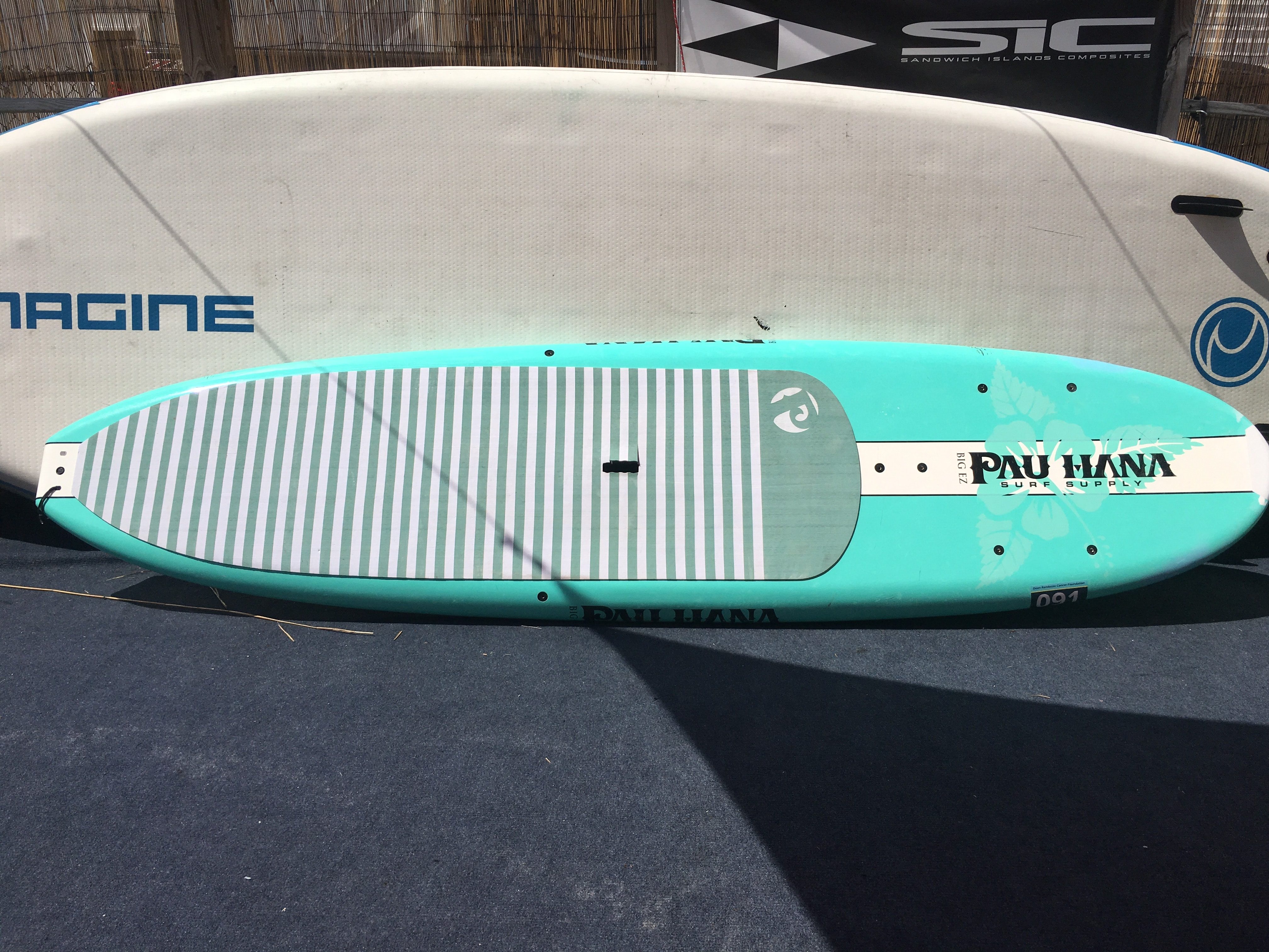 Big EZ (baby blue) with a paddle
